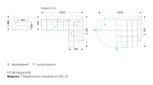 Схема розмірів Маркос