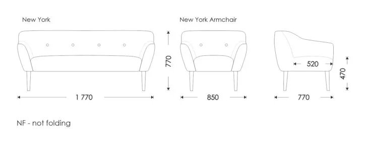 Схема розмірів New York Sessel