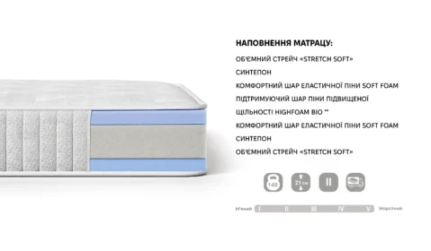 Схема розмірів MASSIMO SOFT